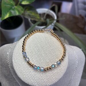 Gold and Silver Beaded Bracelet